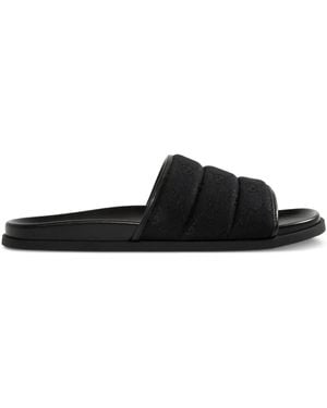 Gucci Gg-Pattern Padded Slide Sandals - Black