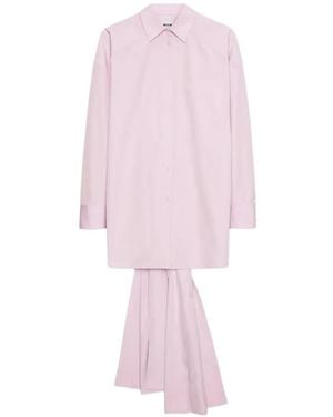 MSGM Robe-Chemise À Design Asymétrique - Pink