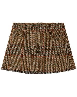Stella McCartney Wool Tweed Mini Skirt - Brown