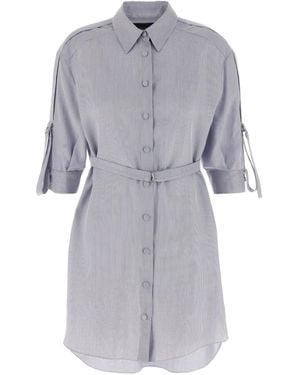 Giovanni bedin Striped Belted Shirt Dress - Grey