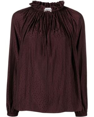 Lanvin Ruffle-Detailed Flared Blouse - Purple