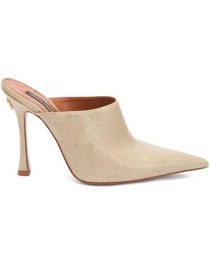 Roberto Cavalli Pebbled Pointed Mules - Pink
