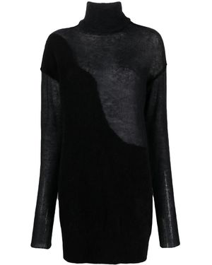 Isabel Benenato Roll-Neck Knit Top - Black