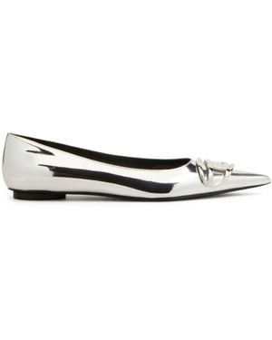 DIESEL D-Venus Leather Ballerina Shoes - White