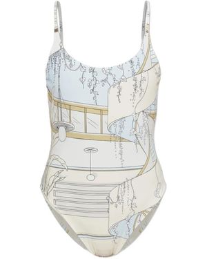 Tory Burch Printed Swimsuit - White