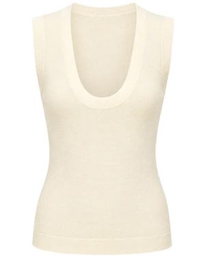 Reformation Marta Scoop-Neck Sweater - White
