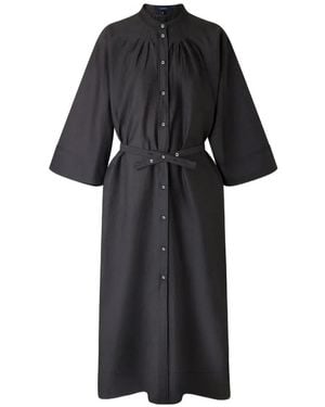 Soeur Hosta Belted Pleated-Detail Midi Dress - Black