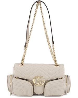 Gucci GGマーモント ショルダーバッグ S - ホワイト