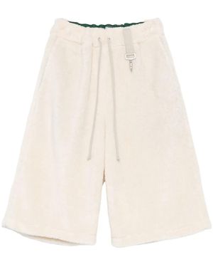 Reese Cooper Wide-leg Fleece-texture Shorts - ナチュラル