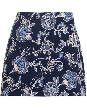 Tanya Taylor Ari Floral-Print Skirt - Blue