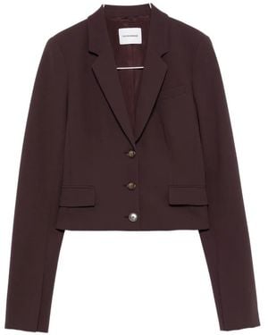 ANDAMANE Zefira Single-Breasted Cropped Blazer - Purple