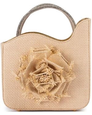 Le Silla Rose ハンドバッグ S - ナチュラル