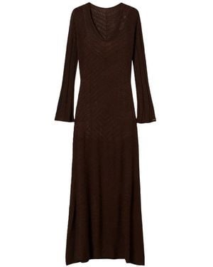 Twinset Long Dual-Use Knit Dress - Brown