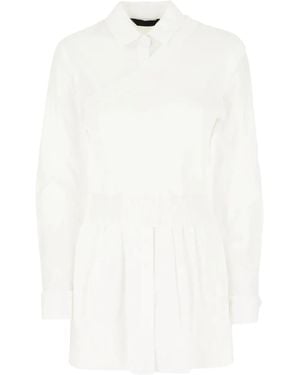 Juun.J Asymmetric-Pleated Shirt - White