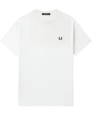 Fred Perry Embroidered-Logo Cotton T-Shirt - White