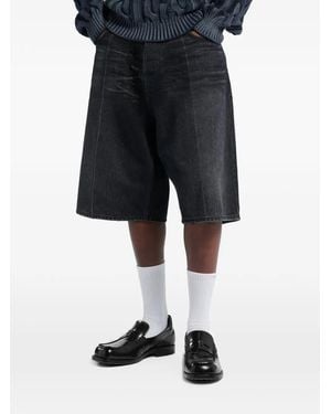 Balenciaga Panelled Distressed-Finish Shorts - Black