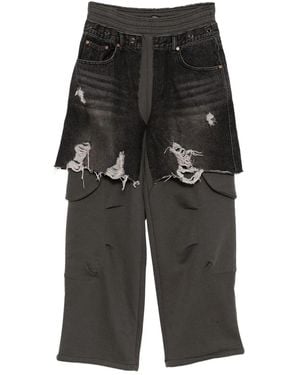 ANDERSSON BELL Hose mit Jeans-Einsatz - Schwarz