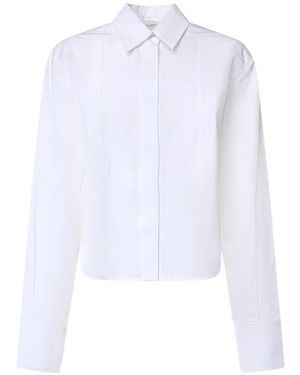 Sportmax Bib-Detail Long-Sleeve Shirt - White