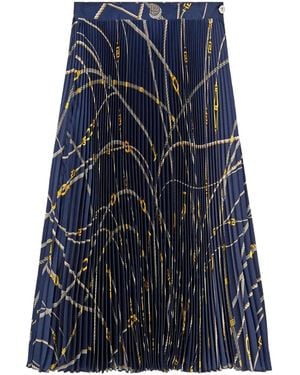 Versace Pleated Skirt With Print - Blue