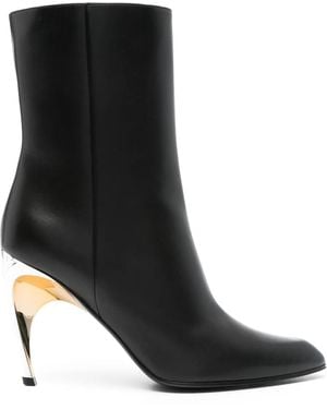 McQueen Ankle Boots Armadillo Aus Leder - Schwarz