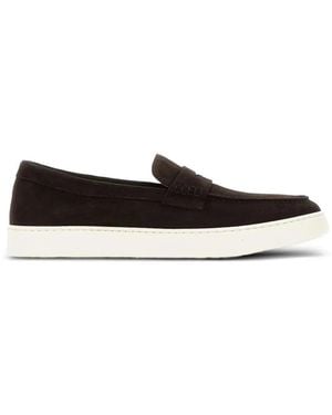 Doucal's Suede Slip-On Loafers - White
