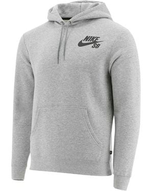 Nike Sb Logo-Detail Hoodie - Grey