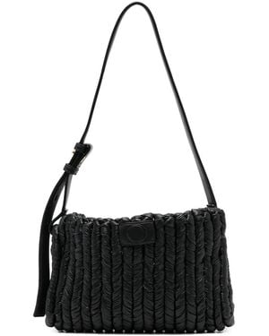 Nanushka Woven Shoulder Bag - Black