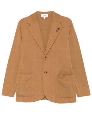 Lardini Ribbed-Knit Blazer - Natural
