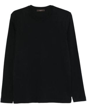 Zanone Langarmshirt aus Baumwolle - Schwarz