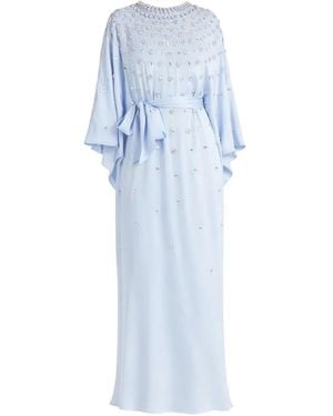 Temperley London Robe Longue Layla À Taille Nouée - Blue