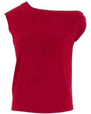 Norma Kamali One-Shoulder Top - Red