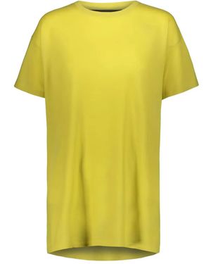 Frenckenberger Round-Neck Ribbed Cashmere T-Shirt - Yellow