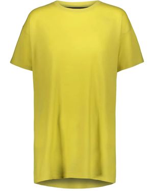 Frenckenberger Round-Neck Ribbed Cashmere T-Shirt - Yellow