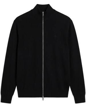 Calvin Klein Zip-Up High-Neck Cardigan - Black