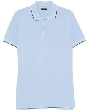 Tom Ford Poloshirt Met Contrasterende Afwerking - Blauw
