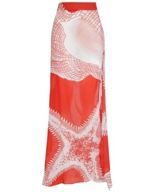 Amir Slama X Jade Picon Shell-Print Maxi Skirt - Red
