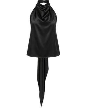 Esse Studios Cartia Draped-Detail Top - Black