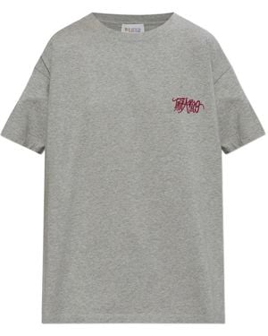 The Attico Logo-Embroidered T-Shirt - Grey