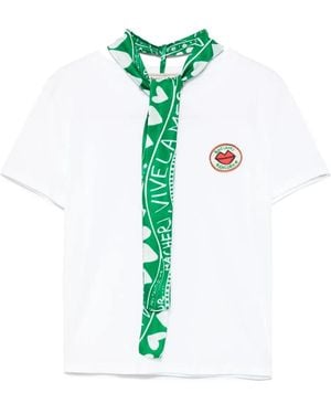 ALESSANDRO ENRIQUEZ Scarf-Detail T-Shirt - Green