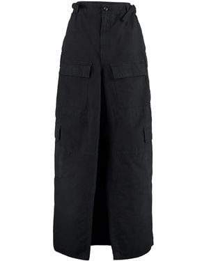 Balenciaga Cargo-Pockets Slit Skirt - Black