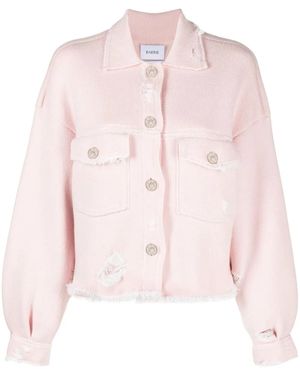 Barrie Fringed Denim Jacket - Pink