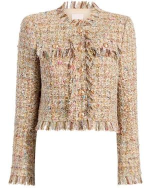Cinq À Sept Adeline Boucle Fringe Jacket - Natural