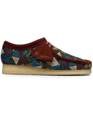Clarks Polacchini Wallabee Con Motivo Geometrico - Marrone