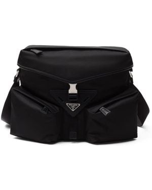 Prada トライアングルロゴ ボストンバッグ - ブラック