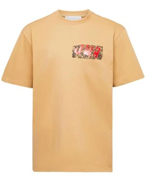 JW Anderson Jwa Lace-Print T-Shirt - Natural