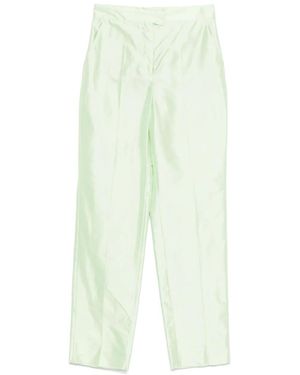 Max Mara Silk High-Waisted Pants - White