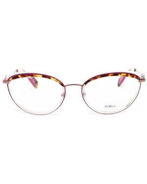 Furla Tortoiseshell-Effect Oval-Frame Glasses - White