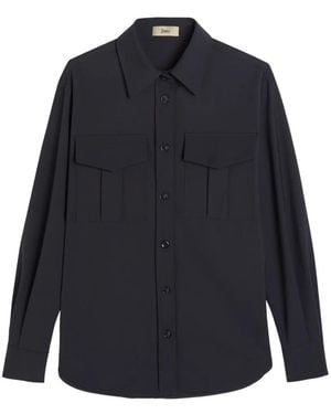 Herno Flap-Pocket Buttoned Shirt - Blue