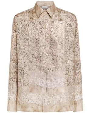 Pierre Louis Mascia Aloe Floral Lace Longsleeve Shirt - Natural