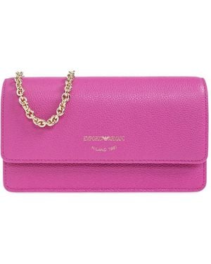 Emporio Armani Mini Leather Cross Body Bag - Purple